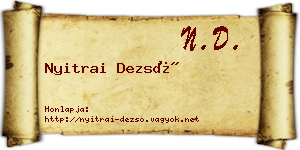 Nyitrai Dezső névjegykártya